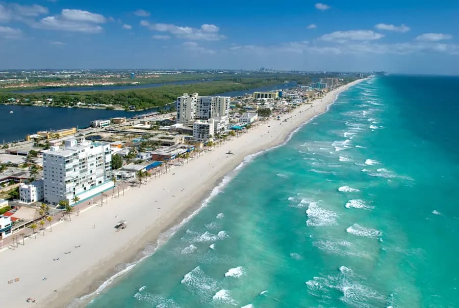 Hollywood Beach Broadwalk view from e-bike tour