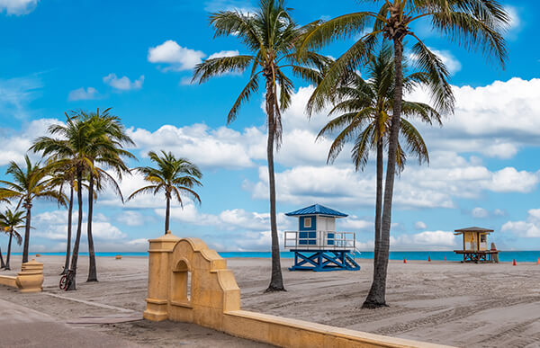 The Hollywood Beach Broadwalk in South Florida — Eden's home stretch